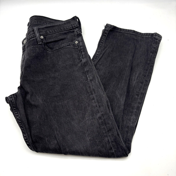 2013 Levi's 514 Black Wash Relaxed Straight Leg Denim Jeans 35x30 Actually 36x29 - Picture 12 of 13